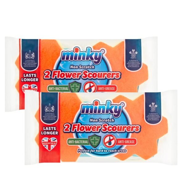 Minky 2 Flower Scourers x2